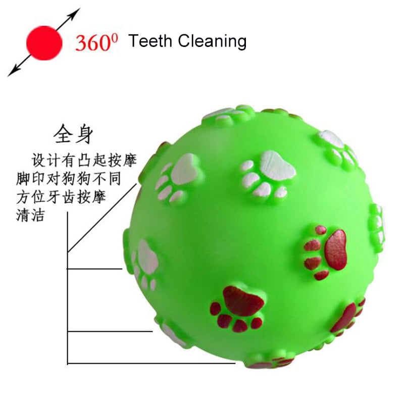 Funny Pet Dog Foot Print Ball Toy Colorful Sound Squeaky Toys for Dogs Cats Soft Rubber Chew Sound Interactive Ball Toys - Image 4