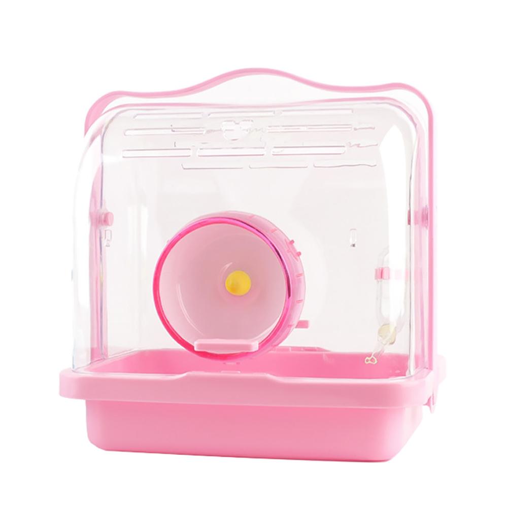 Hamster Cage House Portable Small Pet Guinea Pig Rabbit Outdoor Carrier Cage Habitat With Running Wheel Water Feeder Hamster Toy - Image 2