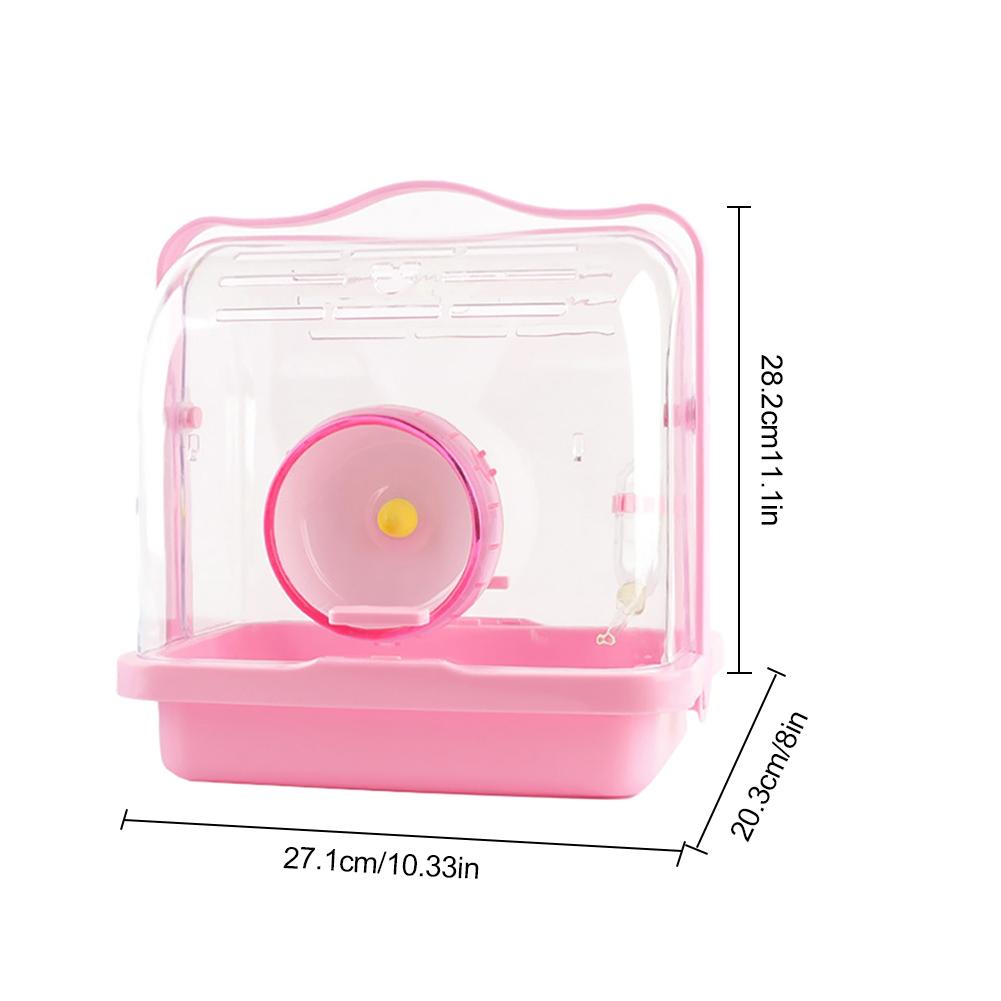 Hamster Cage House Portable Small Pet Guinea Pig Rabbit Outdoor Carrier Cage Habitat With Running Wheel Water Feeder Hamster Toy - Image 6